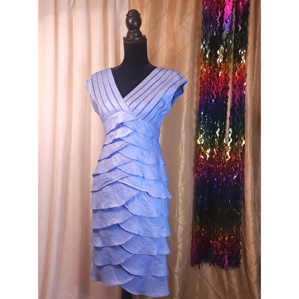 Powder Blue/Lilac Layered Dress by Adrianna Papell